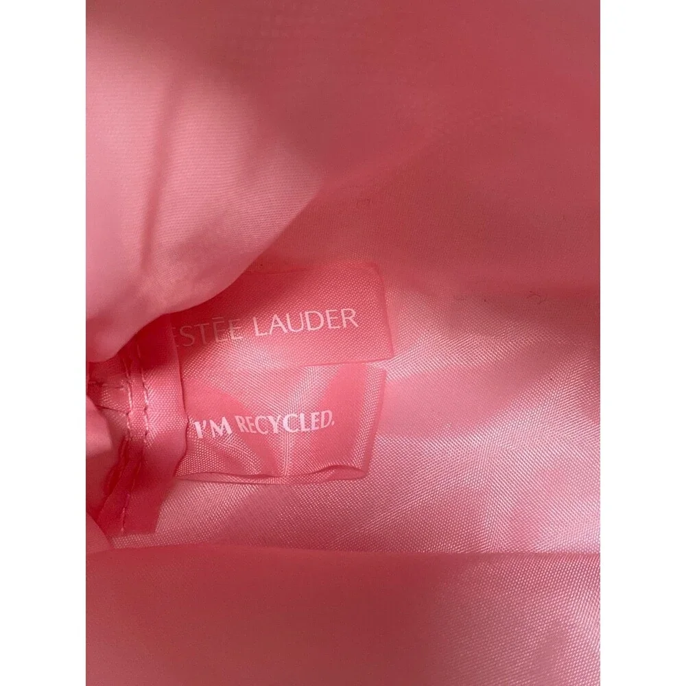 NEW ESTEE LAUDER x Laduree Paris Makeup Cosmetic Bag Pink Floral Flowers Zip Top
